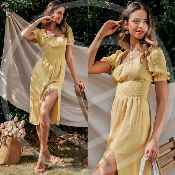 Dresses & Skirts - SANDY Side Slit Midi Dress